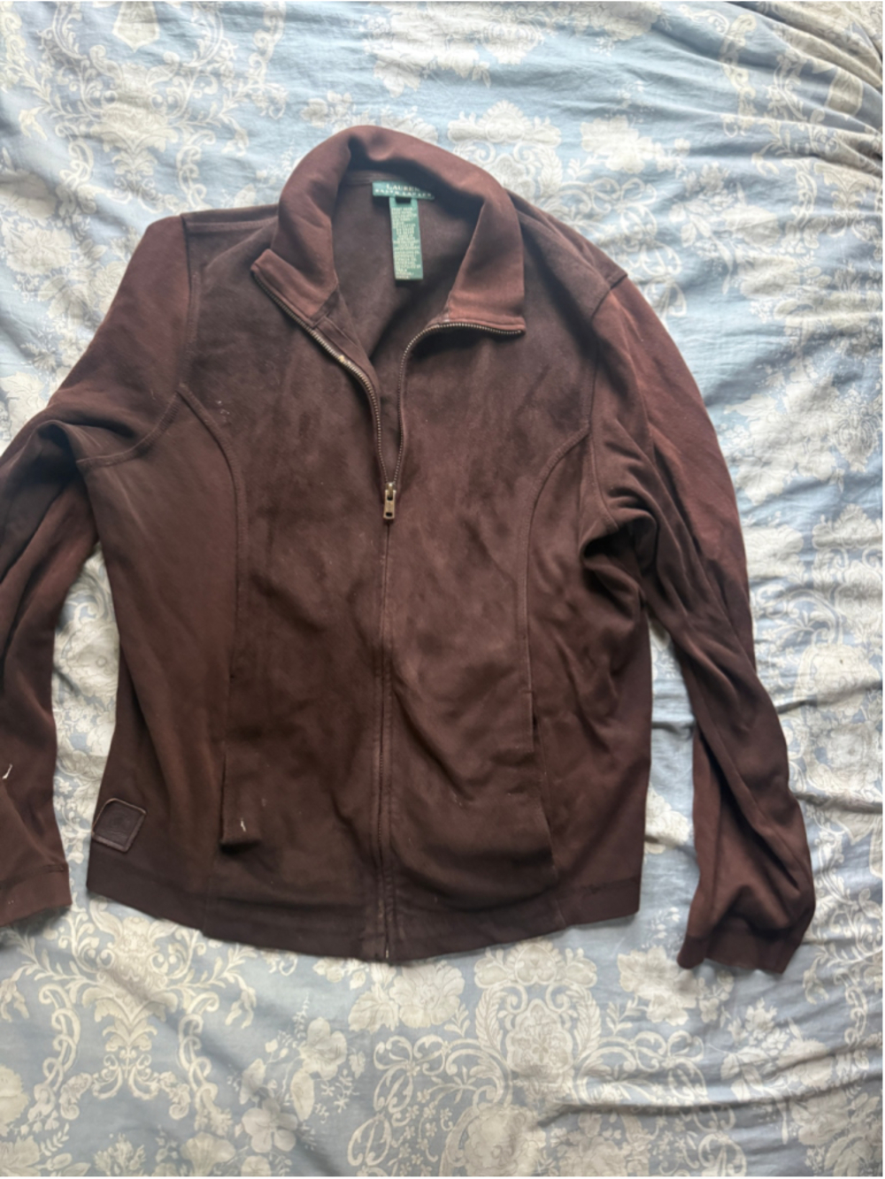 Women's Lauren Ralph Lauren Brown Full Zip Sweatshirt Size M